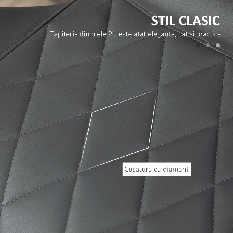 Homcom Set 2 Scaune Bar din Piele Sintetica Reglabile Negru(m-6)