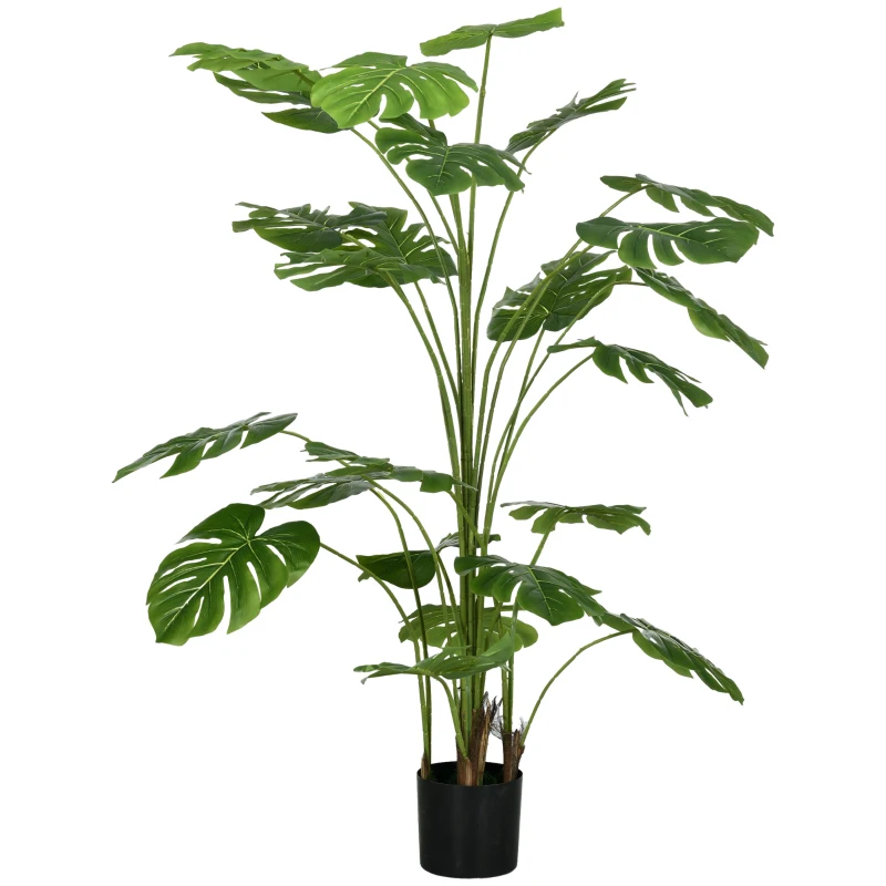 HOMCOM Planta artificial árbol artificial Monstera Deliciosa con maceta incluida altura 180 cm interior Verde