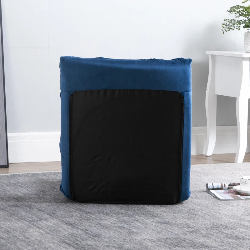 HOMCOM Sillón Convertible Sillón Perezoso Gran Confort Inclinación de Respaldo Multiposiciones 90°-180° Franela de Poliéster acolchado