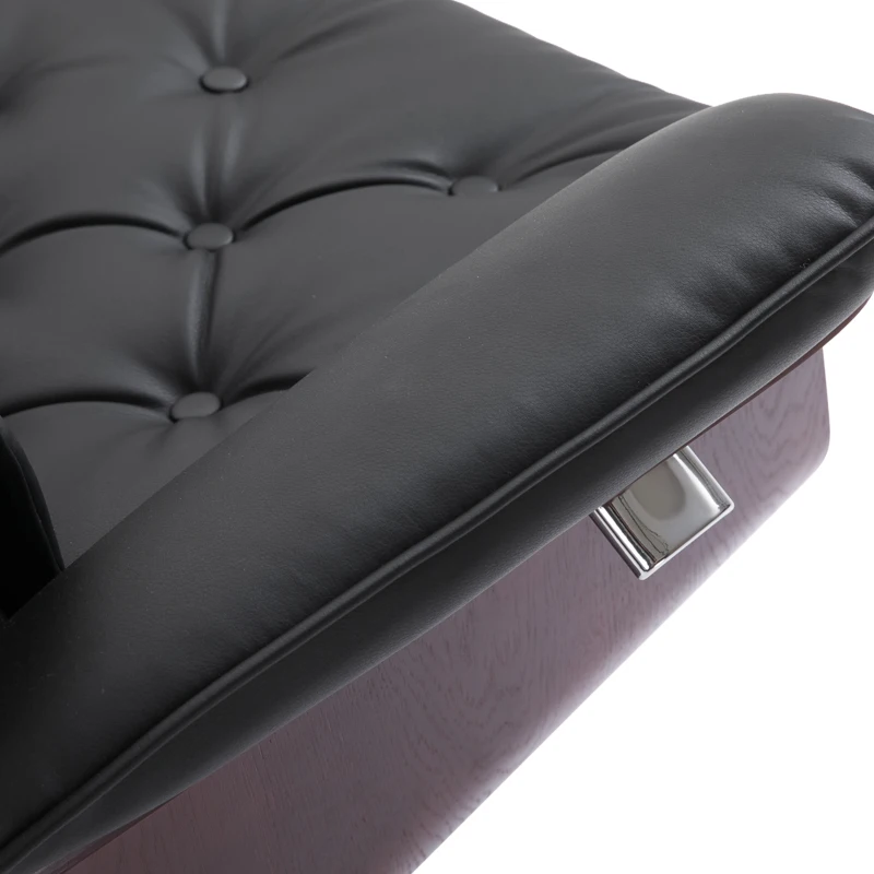 HOMCOM Sillón relax con Reposapiés Sillón de TV Acolchado 360° giratorio 145° reclinable con Diseño Retro Chesterfield Cubierta de PU
