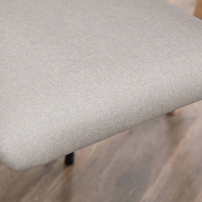 HOMCOM Conjunto de 2 Sillas de Comedor cómodas Imitación de Lino Marco Metálico hasta 120 kg Beige