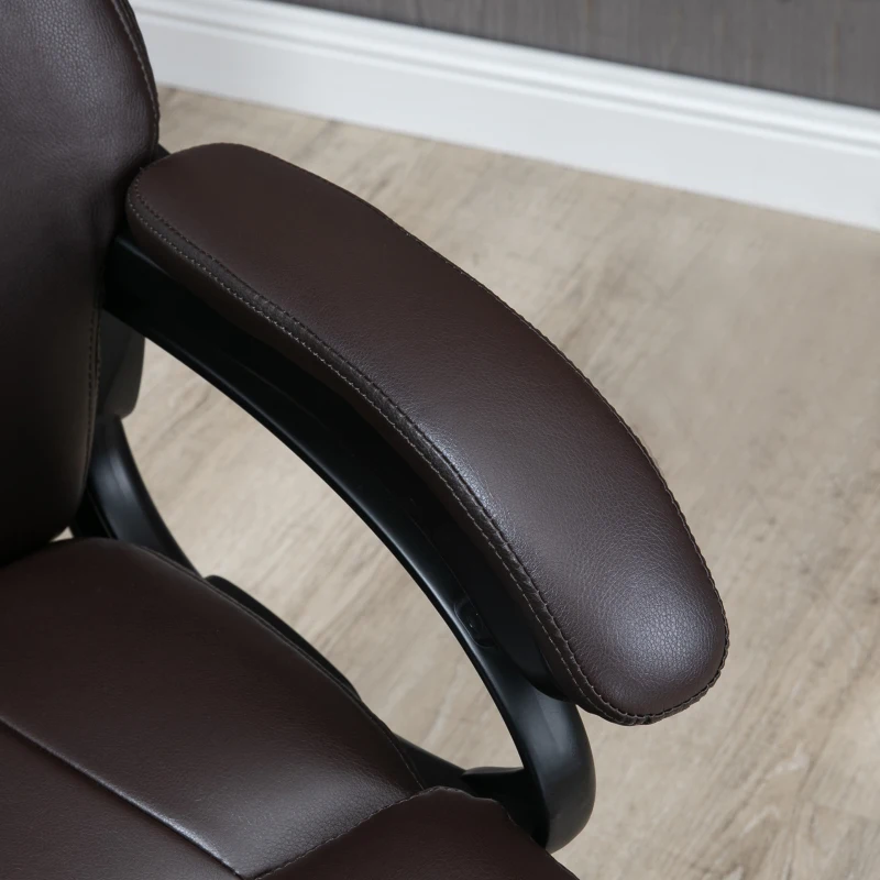 Vinsetto kantoorstoel directiestoel gamestoel draaistoel kantelfunctie dikke bekleding ergonomisch design in hoogte verstelbaar PU leer bruin 72x83x114-122 cm(m-10)