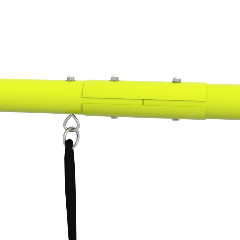 Outsunny Altalena da Giardino per Bambini 4 in 1 con 2 Seggiolini, Altalena, Scala e Rete per l'Arrampicata, Verde