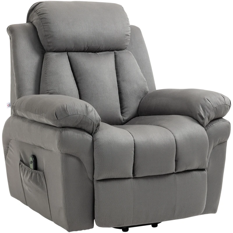 HOMCOM Poltrona Relax Elettrica Poltrona Releveur Inclinabile Con Poggiapiedi Regolabile Grigio