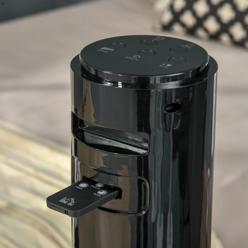 HOMCOM Ventilatore Colonna Oscillazione 70°, Timer 12,h Pannello a LED, 45W, Telecomando, 2 Modalità di Controllo, Nero