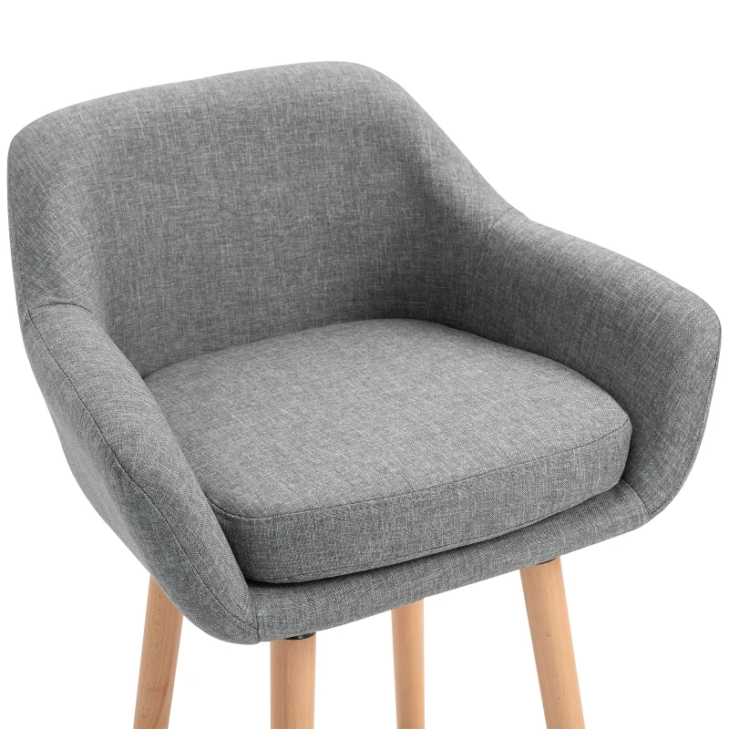 HOMCOM Taburetes de Bar de Diseño escandinavo - Conjunto de 2 Taburetes de bar Grand Confort con Reposapiés y apoyabrazos