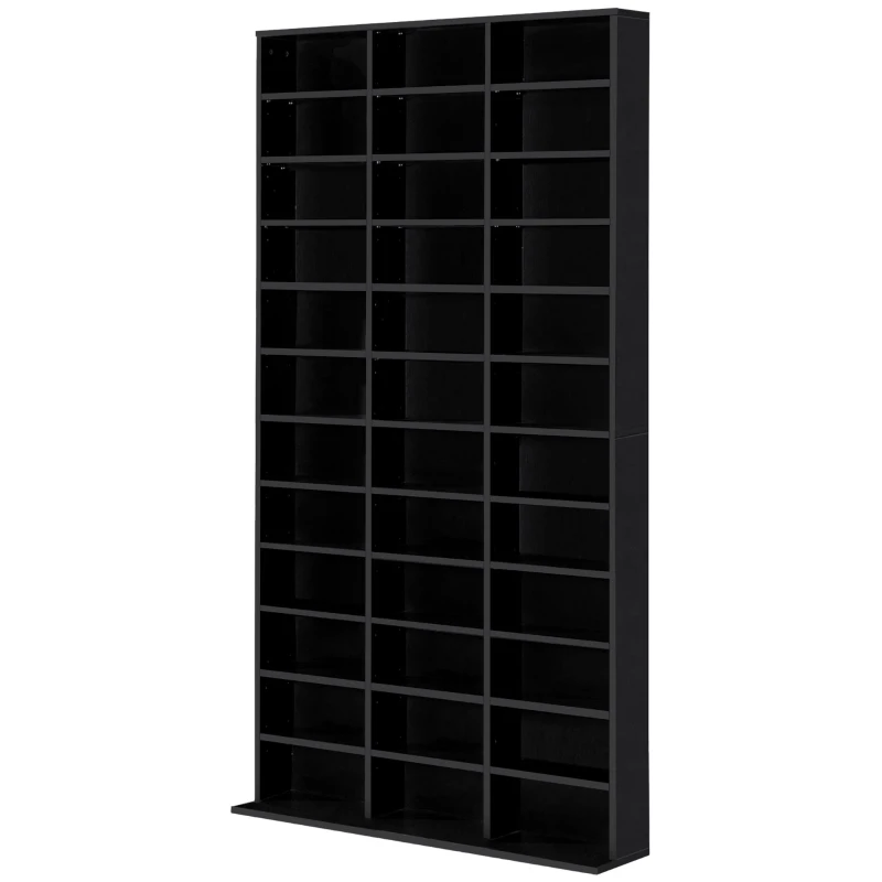HOMCOM Estante de Almacenamiento CD/DVD Mueble de Almacenamiento para 1116 CDs 36 Compartimentos Ajustables en Altura 102x24x195 cm