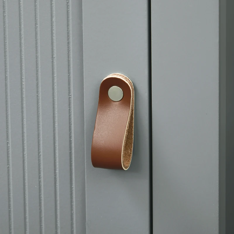 kleankin Mueble columna de baño armario con 3 niveles de estantes ajustables puerta con paneles de madera 34x23x165 cm Gris