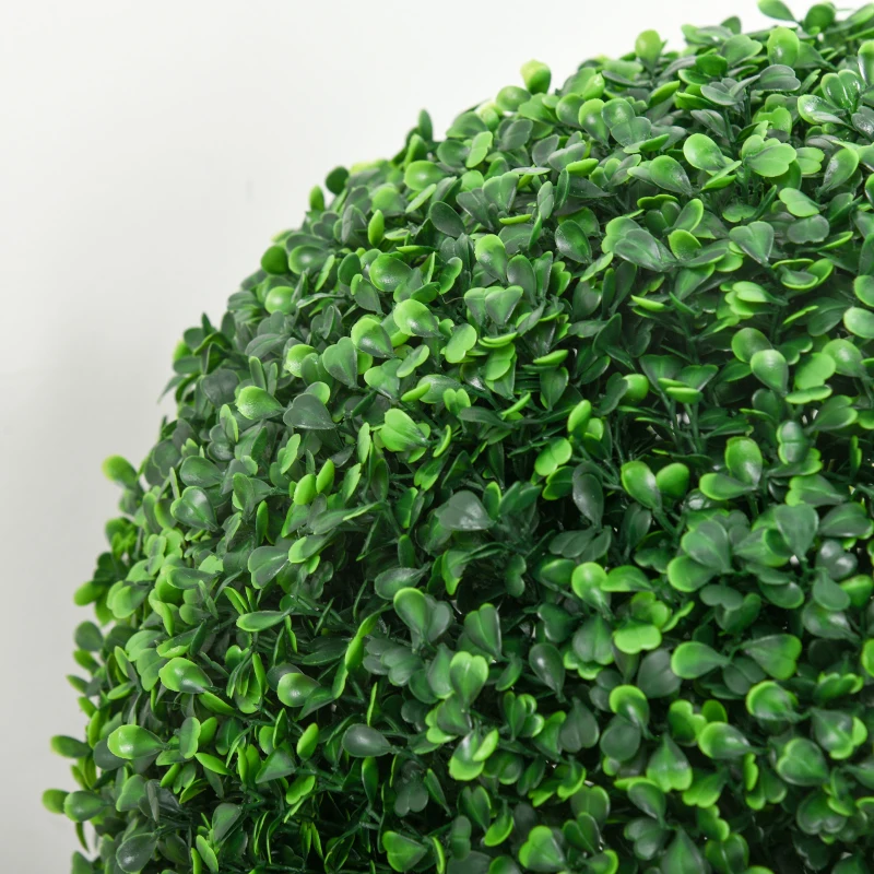 HOMCOM Juego de 2 Bolas de Boj Artificiales de 40 cm Decoración para Interior o Exterior Verde