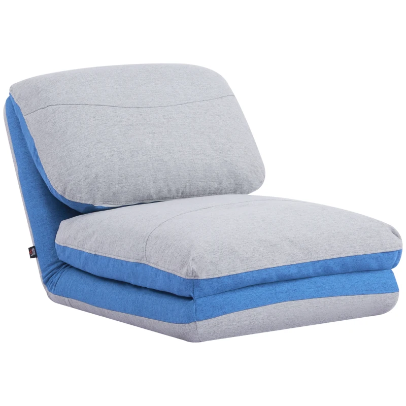 HOMCOM Sillón - Colchón Plegable de Apoyo - Sillón Convertible - Respaldo Ajustable en 5 Posiciones - Tela de Poliéster