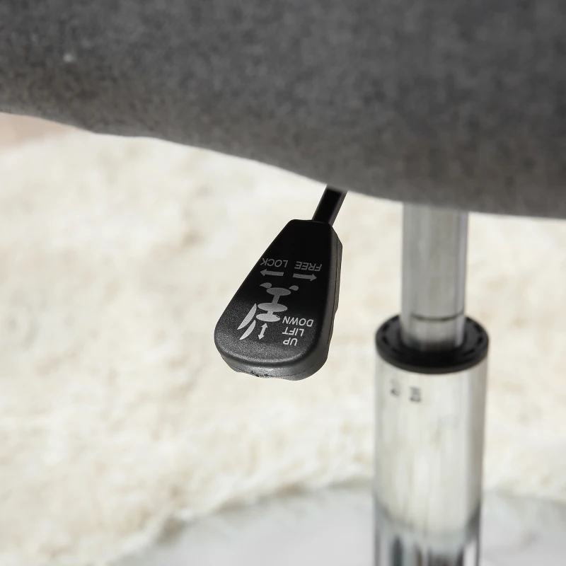 HOMCOM Sillón de salón Gran Confort Cojines lumbares Altura regulable giratorio 360° base metal cromado Lino Gris