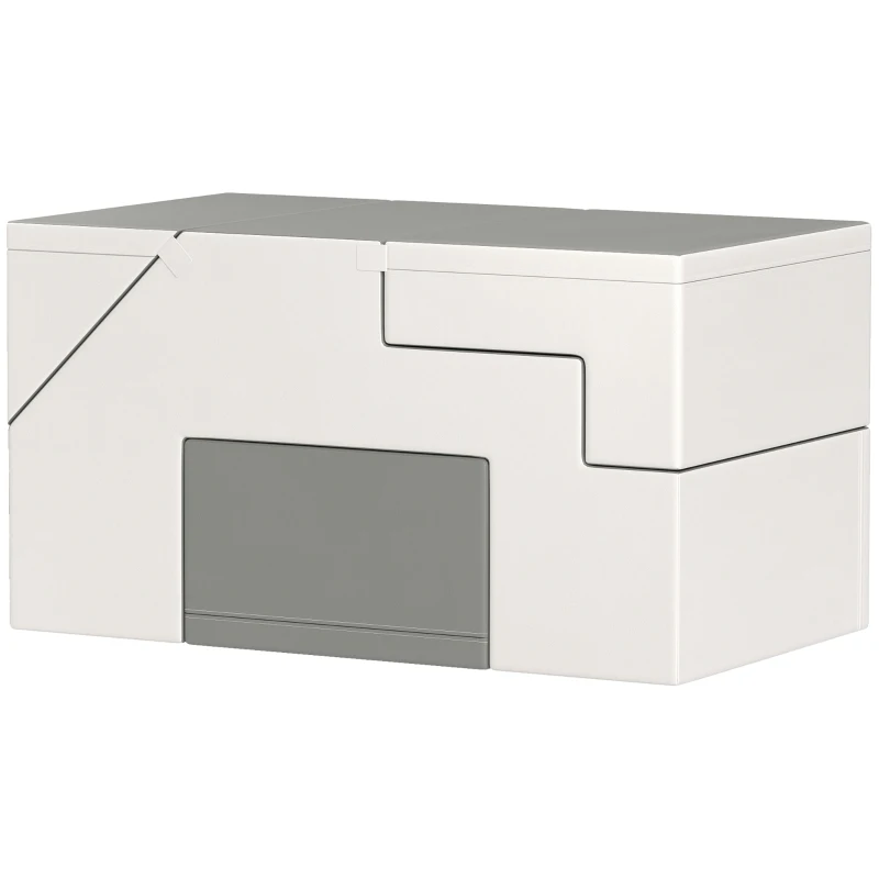 HOMCOM Juego de Escalada y Deslizamiento para Niños, fomenta la Motricidad, Cuero Artificial, Espuma EPE, 86x49x47 cm, Gris