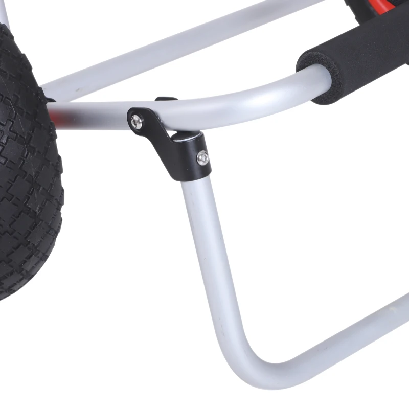 HOMCOM Kanuwagen klappbar bis 90 kg Alu Transportwagen Kajakwagen Bootswagen mit Gurt Räder gepolstert Surfwagen Kanuwagen Bootstrailer Trolley für Surfbrett Board Schlauchboot