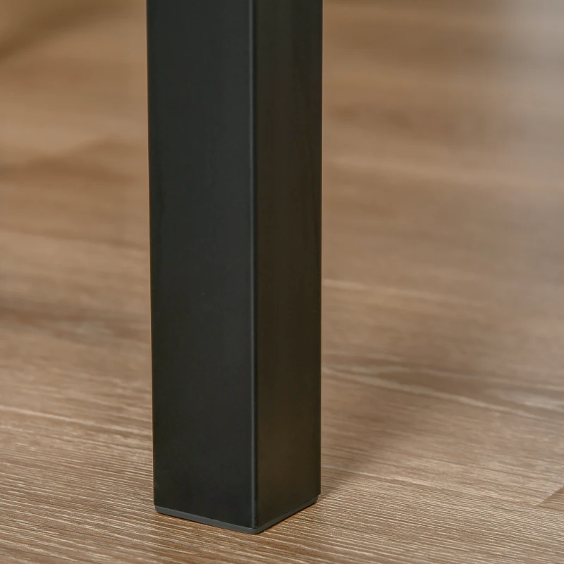 HOMCOM Conjunto de Mesa de Comedor 3 piezas Grupo de Asientos Mesa de Cocina con Estructura Metálica Conjunto de Mesa de Comedor