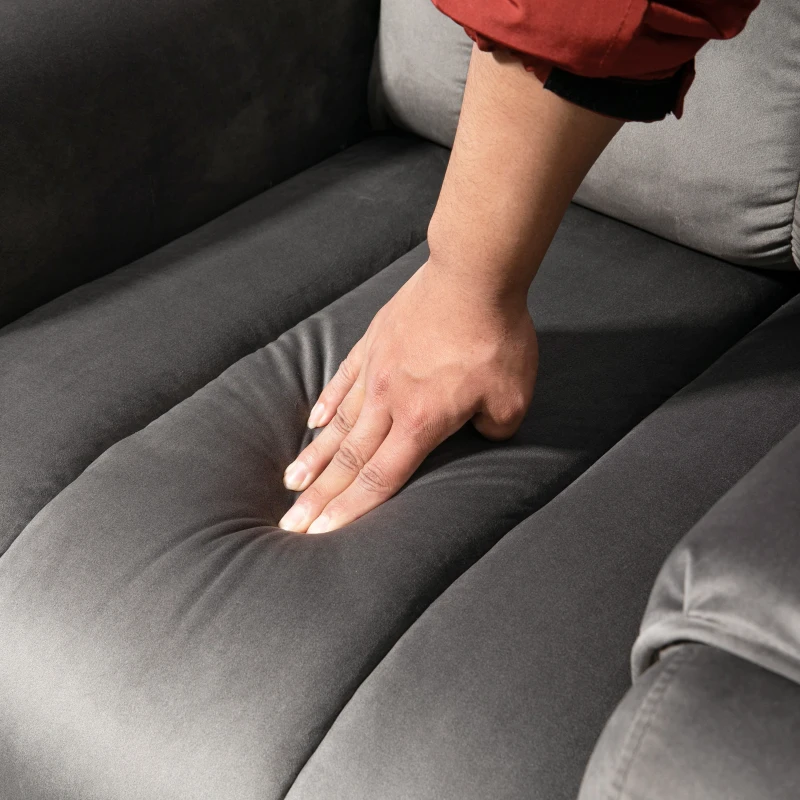 HOMCOM Sillón elevador masaje eléctrico reclinable con Reposapiés mando a distancia revestimiento tela aspecto terciopelo Gris
