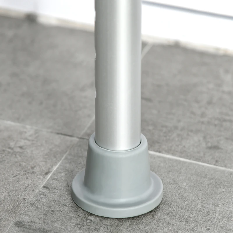 HOMCOM Sgabello da Doccia Sedile da Doccia Antiscivolo Sgabello da Bagno Altezza Regolabile Girevole a 360° in Alluminio