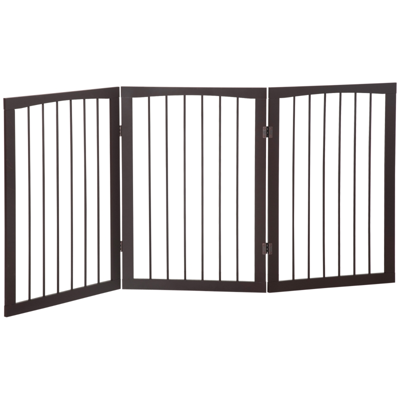 Cancellino Per Cani PawHut A 3 Pannelli - Doppio Sistema Di Blocco, Apertura Bidirezionale, 206x90 Cm, Bianco