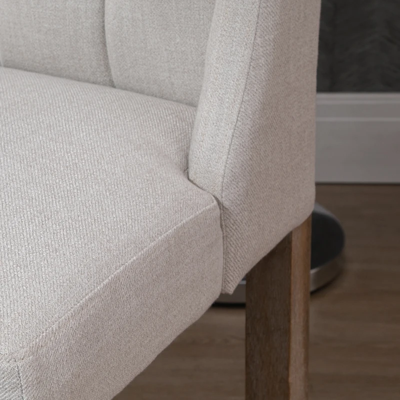 HOMCOM Conjunto de 2 Taburetes de bar con botones madera maciza con reposapiés 47x50x101 cm Gris+ Natural