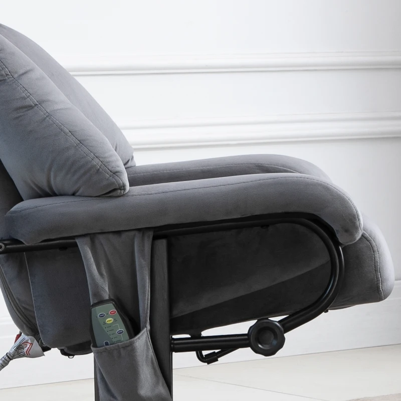 HOMCOM sillón de masaje sillón de TV sillón con función de reclinado sillón con reposapiés poliéster aterciopelado