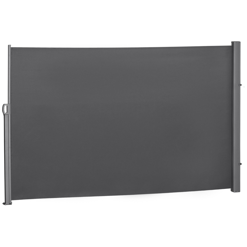Outsunny Toldo Lateral Retrátil para Terraço Pátio ou Jardim Toldo de Privacidade para Exterior Dobrável 300x180cm Cinza