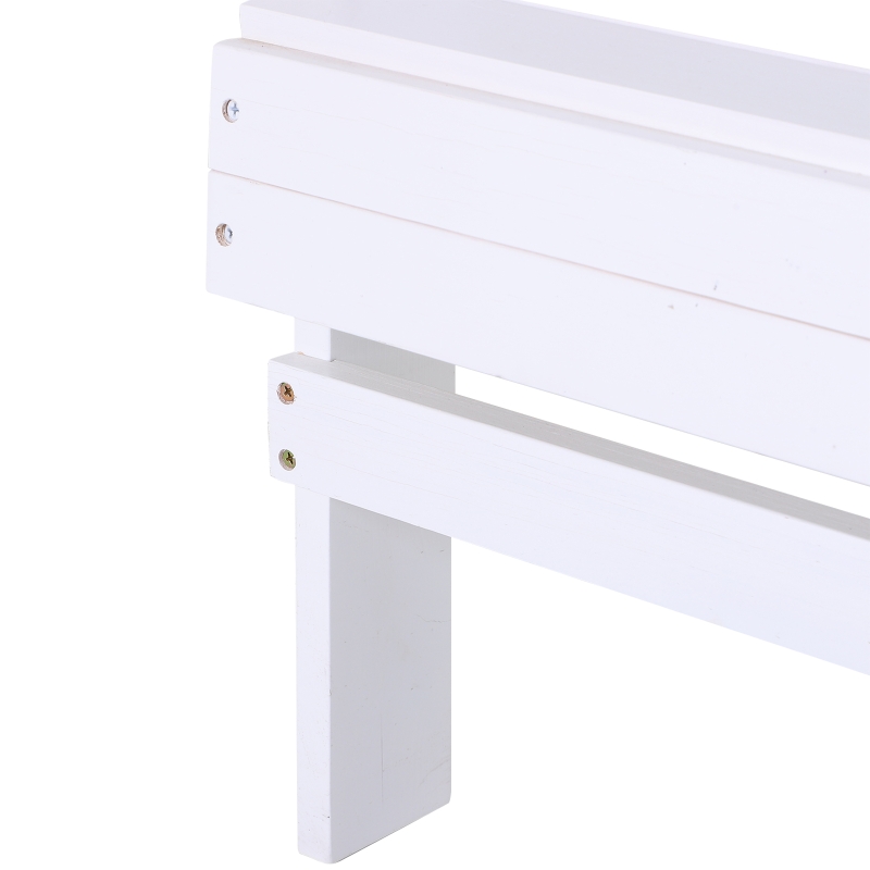 Outsunny Sedia da Giardino Adirondack in Legno Bianco, Con Porta Bicchieri, Impermeabile e Anti-Muffa, 97x72.5x93cm