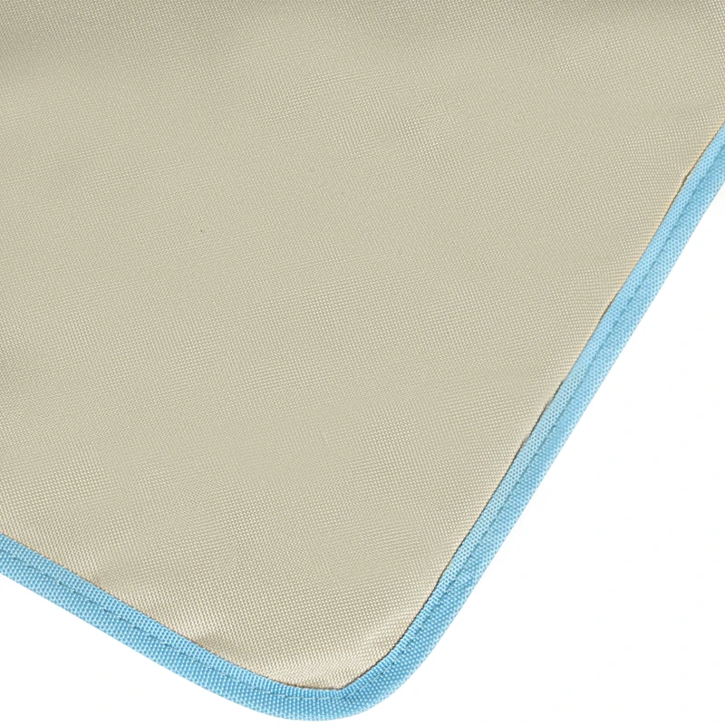 Outsunny Conjunto de 2 Esteiras de Praia Dobráveis 124x53x50cm com Encosto Ajustável e Apoio para a Cabeça Esteira de Praia Tecido Oxford Aço com Bolsa de Transporte Bege e Azul