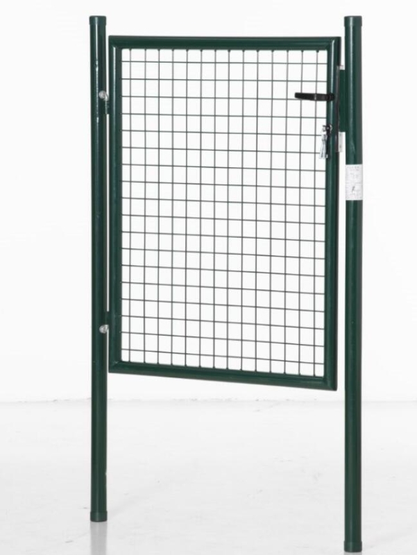 HOMCOM Porta para Vedação de Jardim de Aço com Maçaneta de Fechadura e 3 Chaves Porta de Vedação para Exterior Pátio Terraço 97x150cm Verde