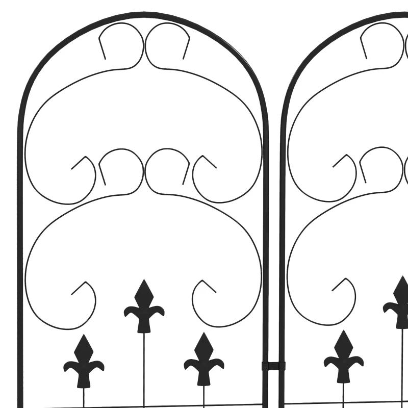 Outsunny Conjunto de 2 Treliças de Jardim Suportes para Trepadeiras de Aço com Antioxidante para Plantas no Pátio 45x150 cm Preto