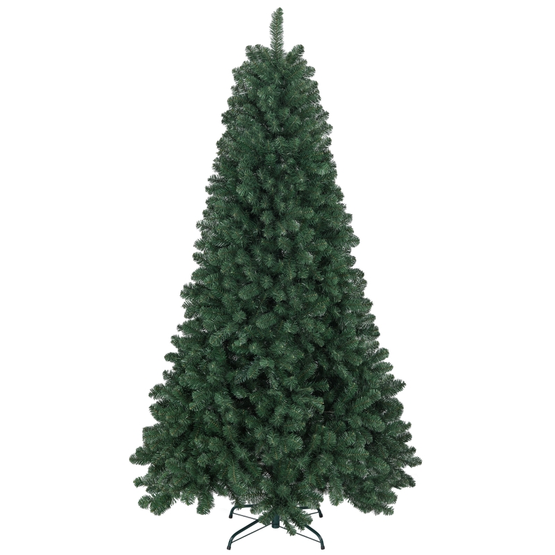 HOMCOM Árvore de Natal Artificial 210 cm com 1064 Ramos de Arame de Memória e Base Recolhível Árvore de Natal Verde