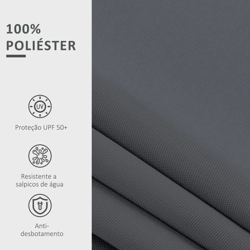 Outsunny Tecido de Substituição para Toldo 2,8x2,5 m Tecido de Reposição com Proteção UV 50+ Impermeável  Cinzento