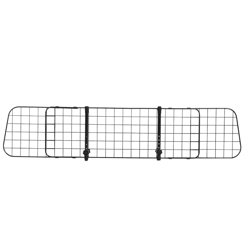 PawHut Grade de Segurança de Carro para Cães Extensível Universal Grade de Segurança para Cães com Largura Ajustável 91-152x30cm Preto