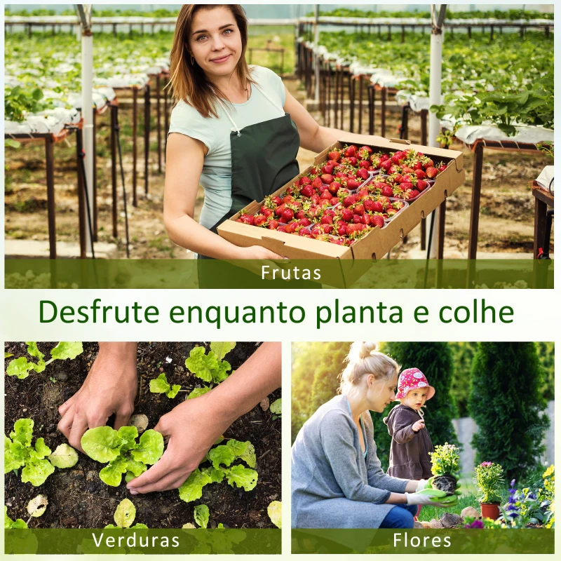 Outsunny Estufa de Jardim Terraço 180x90x90 cm Tipo Casa Tubo de Aço com 2 Janelas Estufa Pequena para Cultivo de Plantas Verde