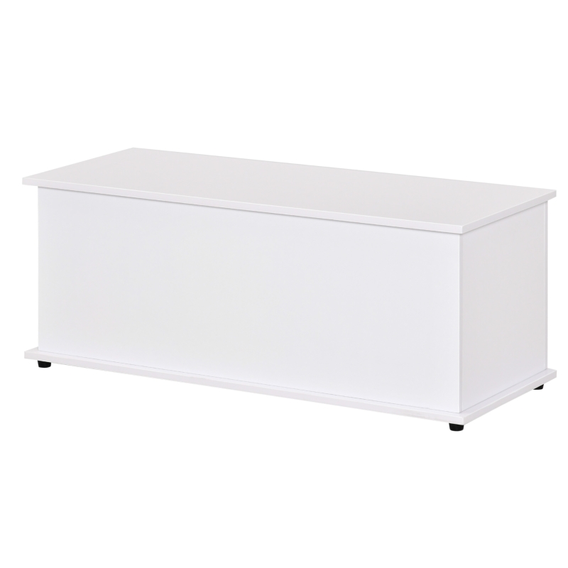 HOMCOM Baú de Armazenamento de Madeira Banco de Armazenamento para Dormitório Sala de Estar Carga Máxima 60kg 100x40x40 Branco