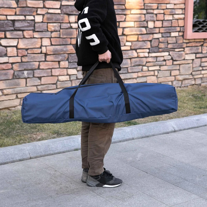 Outsunny Rede de Jardim com Suporte Dobrável com Cama de Tecido Oxford e Malha Respirável Bolso de Armazenagem e Bolsa de Transporte 235,5x82x90,5cm Azul e Prata