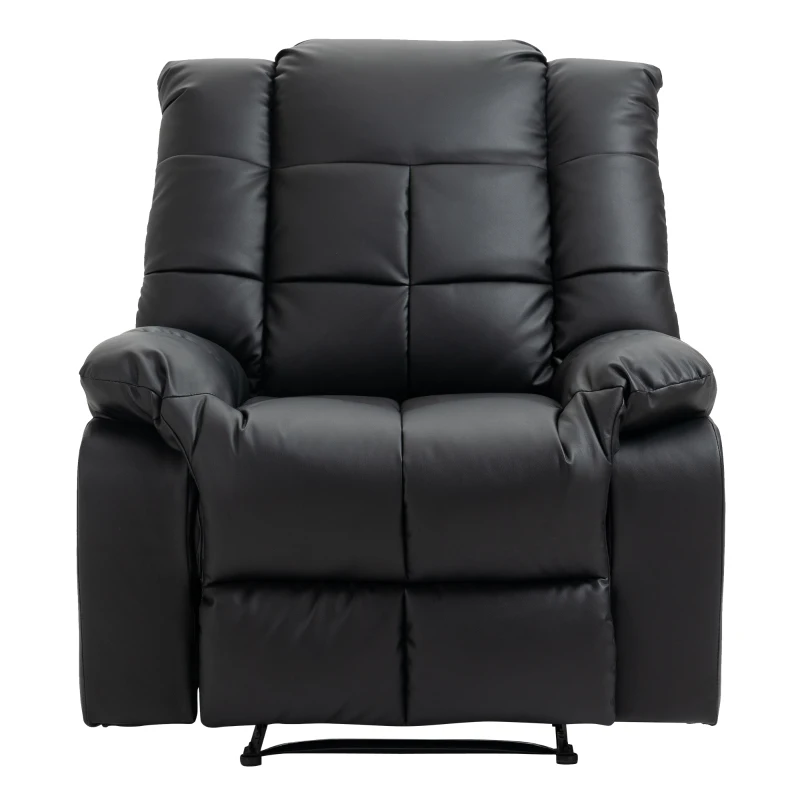 HOMCOM Massagesessel, Relaxsessel, 8 Vibrationspunkte, Liegefunktion, Kunstleder, schwarz, 94x99x99cm