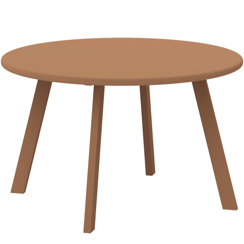 Outsunny Petite table basse ronde, table d'appoint avec patins antidérapants, cadre en métal, pour jardin, Ø 70 x 42 cm, orange