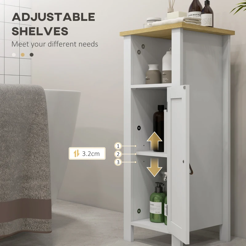 kleankin Slim Bathroom Storage Cabinet - White