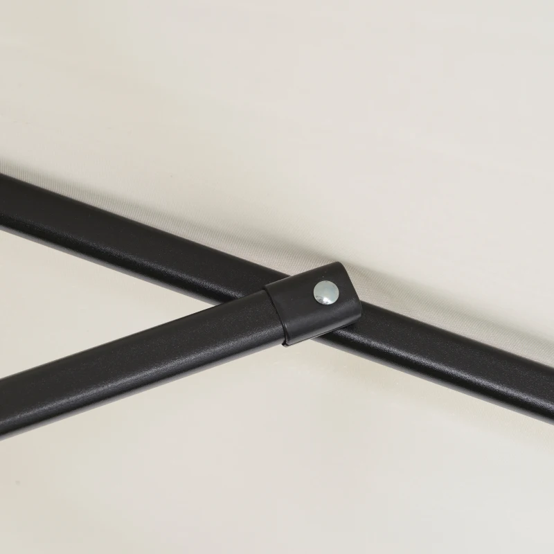 Outsunny Umbrelă de Grădină Înclinabilă cu Orificii de Ventilație și 6 Spițe din Aluminiu, 2x2 m, Alb Crem