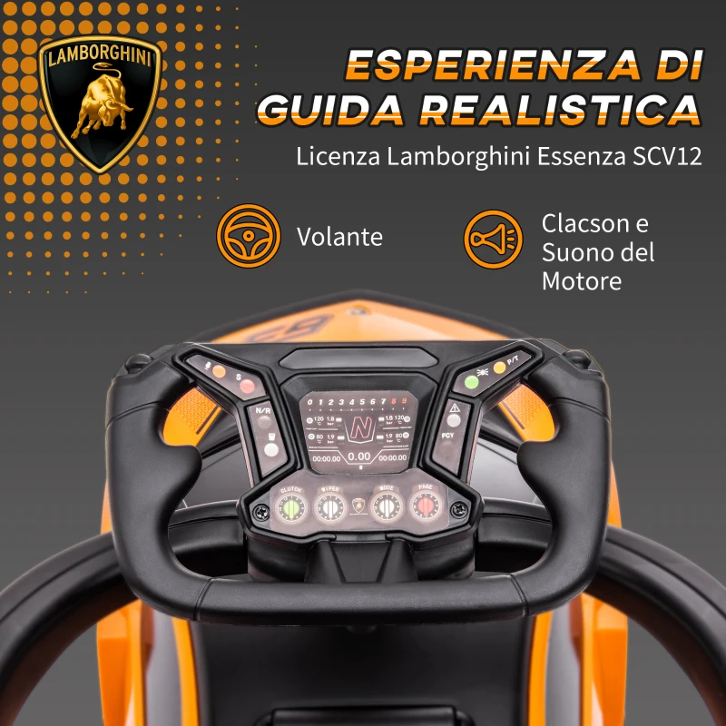 AIYAPLAY Macchinina per Bambini 2 in 1 con Maniglione e Barriera di Sicurezza, 86.5x40x89.5 cm, Arancione e Nero