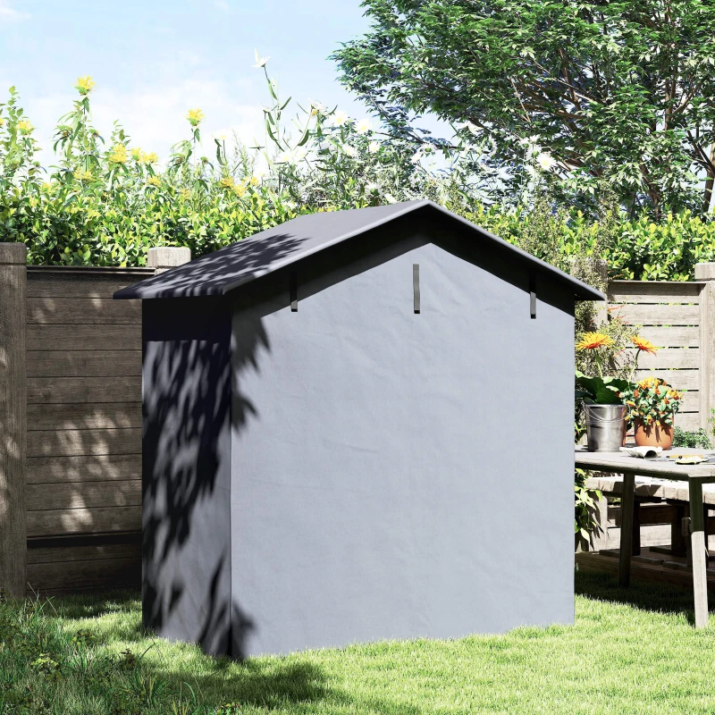 Outsunny Cort Garaj cu Intrare Rulabilă, Corzi și Țăruși, 1.1x2 m, Gri Închis(m-9)