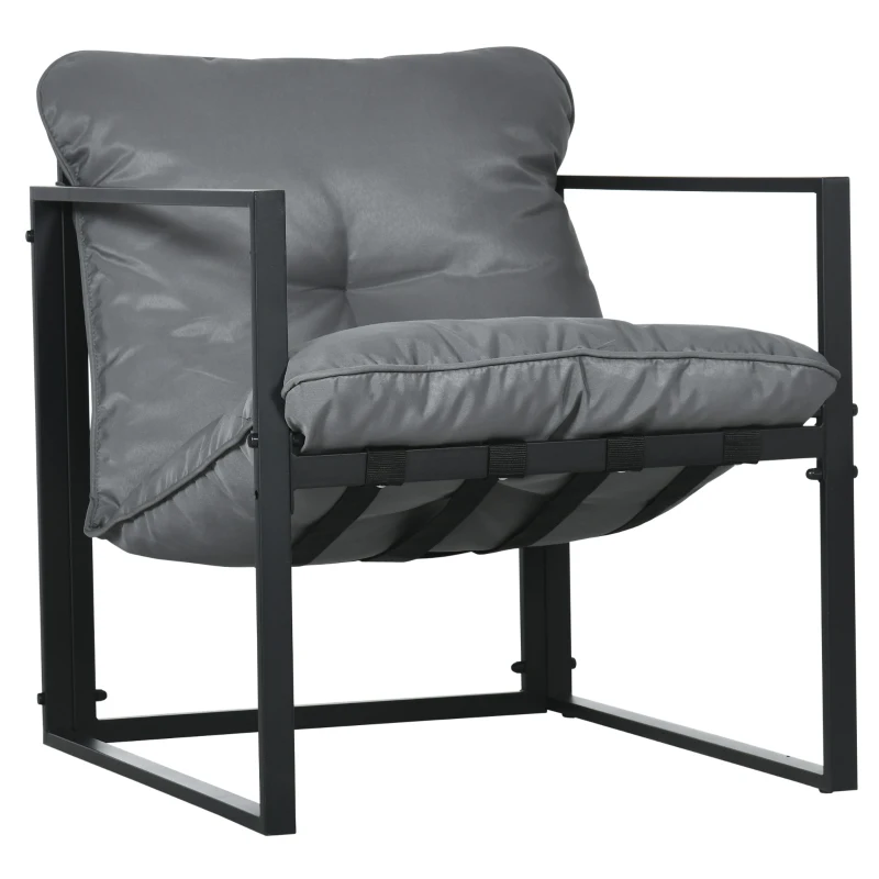 Outsunny Gartenmöbel-Set, 1 Glastisch, 2 Sessel. 1 Sofa, wetterbeständig,114 cm x 70 cm x 67 cm, Grau+Schwarz