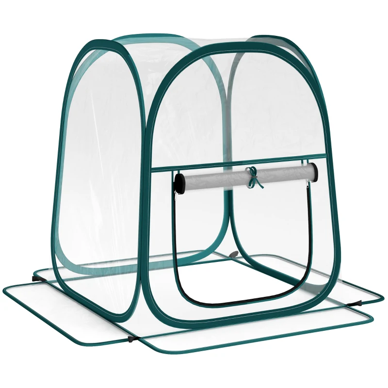 Outsunny Mini serre de jardin, mini pop up serre en PVC transparent, pour intérieur ou extérieur, pour légume, 70 x 70 x 80 cm