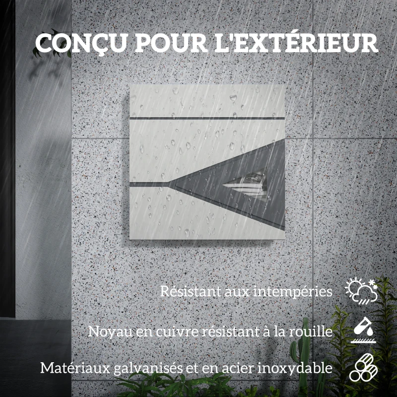 HOMCOM Boite aux lettres murale en acier galvanisé, verrouillable avec fenêtre, matériel de montage, 37 x 11 x 37 cm, argent