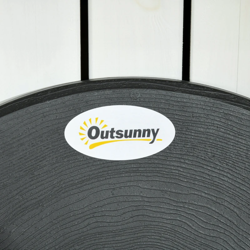 Outsunny Set de Gradina  3 Piese cu 2 Scaune si Masa Pliabile din Otel si HDPE pentru Balcon si Terasa, Gri Inchis