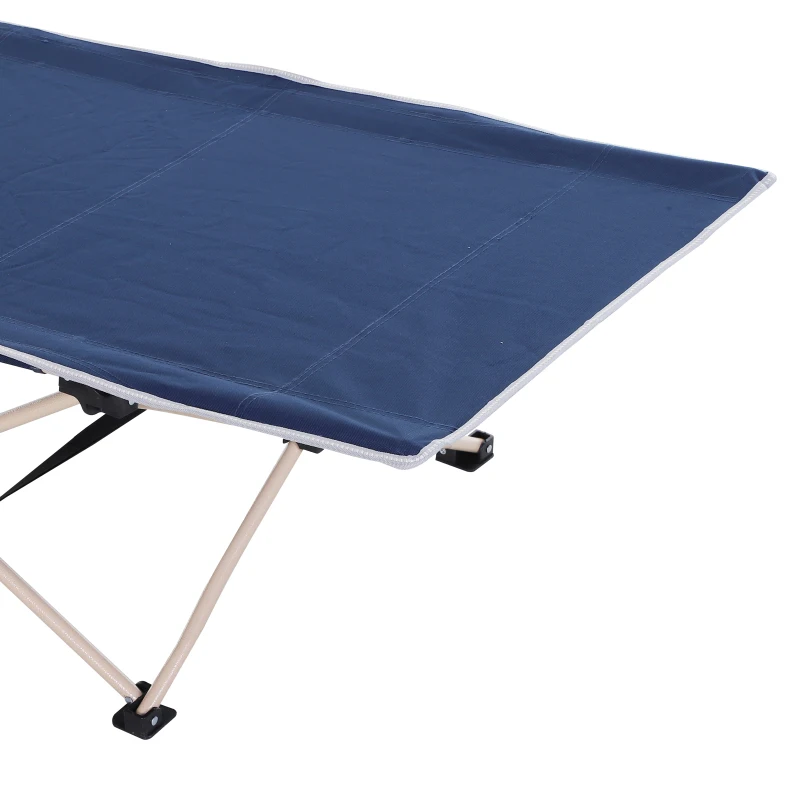 Outsunny Feldbett, Camping-Bett, klappbar, wetterbeständig, ink. Tragetasche, 190 cm x 68 cm x 52 cm, Blau