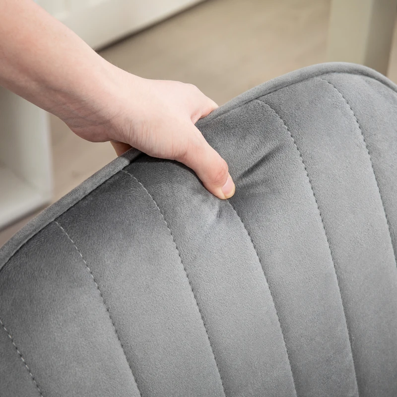 HOMCOM Verstelbare Bureaustoel Draaibaar Homeoffice met Rug- en Armleuning Grijs(m-9)