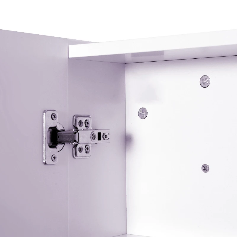 HOMCOM Armoire murale salle de bain avec miroir 70 x 60 cm avec étagère réglable, miroir salle de bain avec rangement, blanc