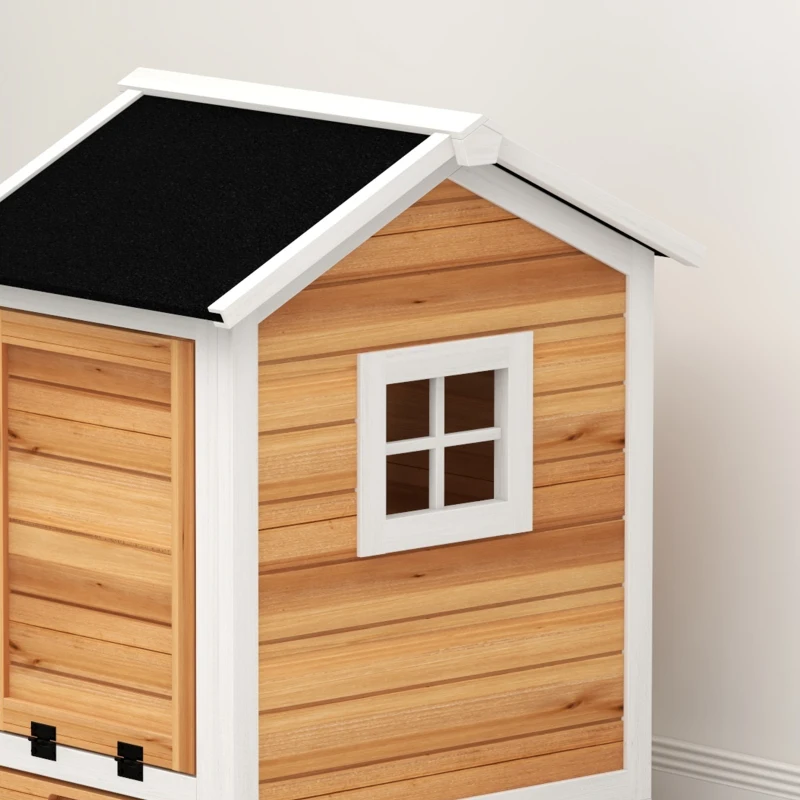 PawHut Przenośna klatka dla królików miniaturowych i świnek morskich, z kołami, 108 x 58 x 73,5 cm, Żółta