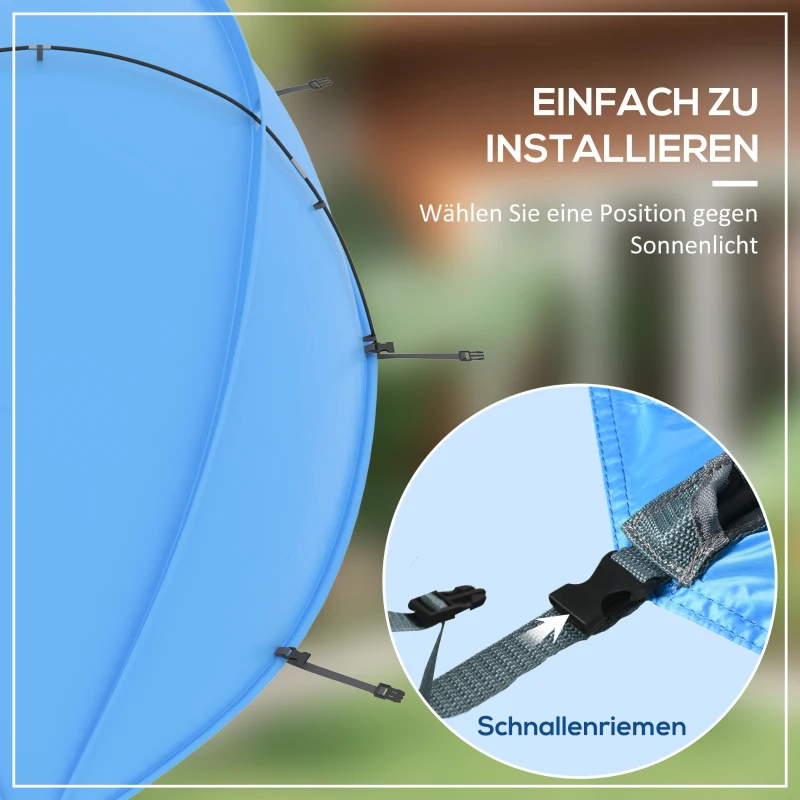 Outsunny Sonnenschutz für Pools, einfacher Aufbau, anpassbare Position, UV-Schutz, blau, 3 x 1,5 x 1,2 m