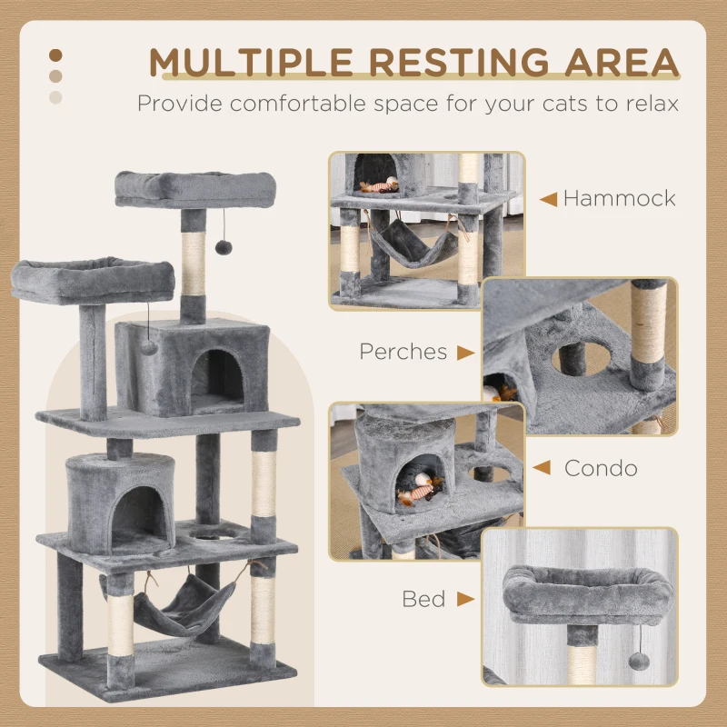 PawHut Krabpaal voor katten klimboom voor katten kattenmeubel met sisalpalen